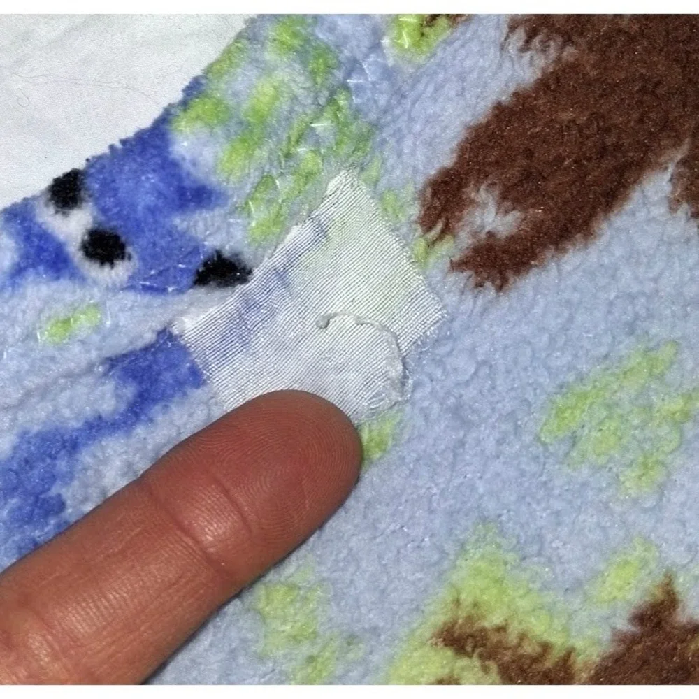 Woodlands Blue‎ Baby Blanket Bear Tree Owl Soft Fleece Forest Fox Raccoon